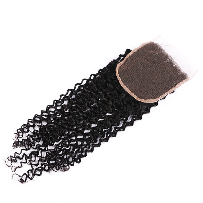 Transparent HD Swiss Thinner lace Fashion Curly Human Hair Lace Closure With Baby Hair Bleached Knots Lace Size 5x5