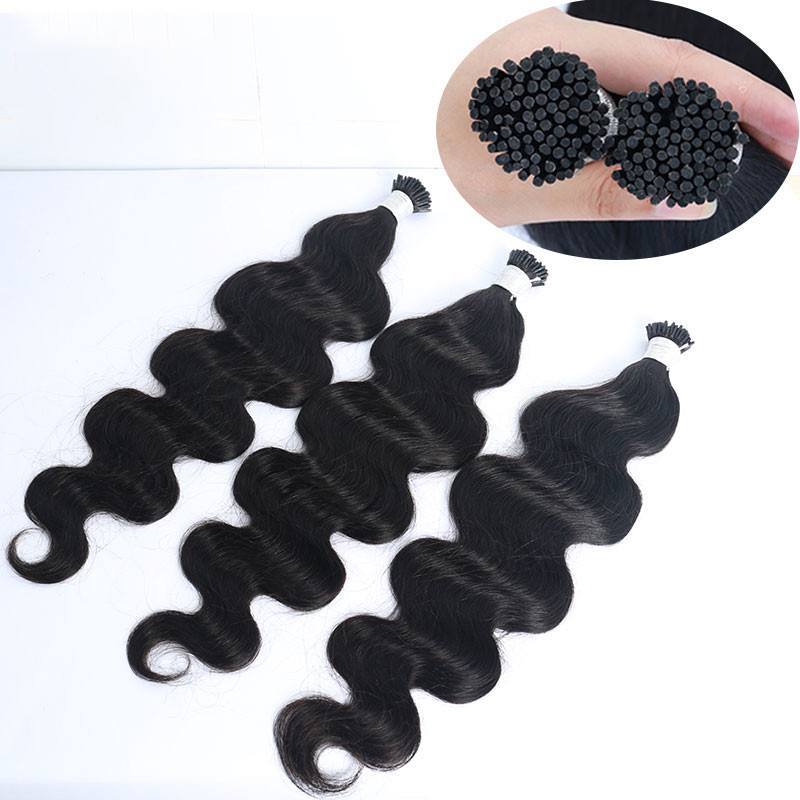 Body Wave Microlinks I Tip Hair Extensions Indian Natural Wavy Virgin Bulk Hair For Women 100% Human Hair For Salon Pwigs