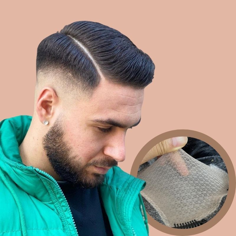 Men Toupee Silk Base Wigs For Men Short Hair PU Silk Base Toupee Human Hair Toupee For Men Hair pieces Transparent skin Hair Replacement Natural Hair