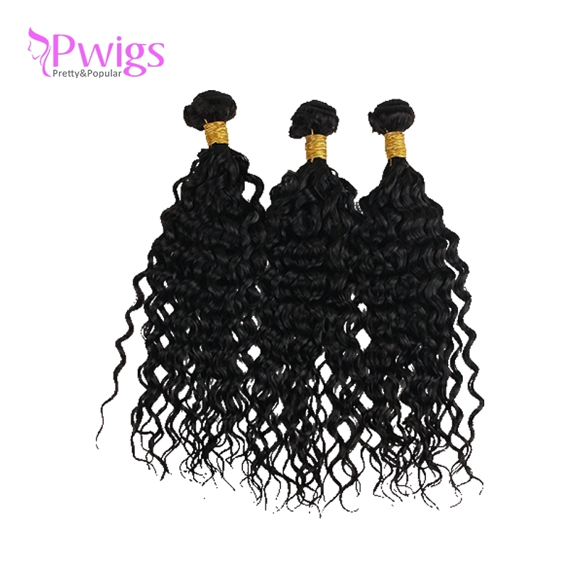 Curly 5x5 Lace Closure Unprocessed Brazilian Human Hair With Bundles Free Part for Black Women Natural Black