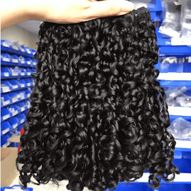 Raw 12 A  Cambodian Human Hair Bundles Cuticle Aligned Curly Human Hair Weft 3 Bundles