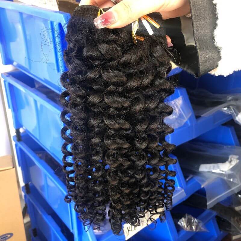 Human  Hair Bundles Curly 100% Remy Hair Extension Human Hair Weft Unprocessed Virgin Cheap Human Weave 3 Bundle