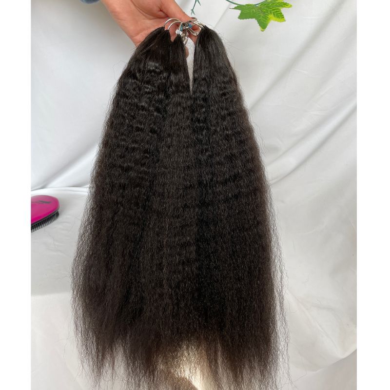 200pc/Lot Kinky Straight Feather Line Hair Extensions 100% Human Hair Extensions Long Straight 18-24inch Feather Hair Extensions
