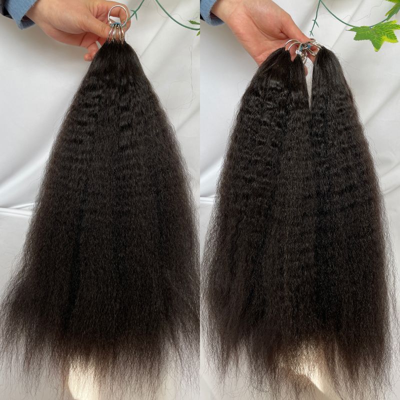 200pc/Lot Kinky Straight Feather Line Hair Extensions 100% Human Hair Extensions Long Straight 18-24inch Feather Hair Extensions