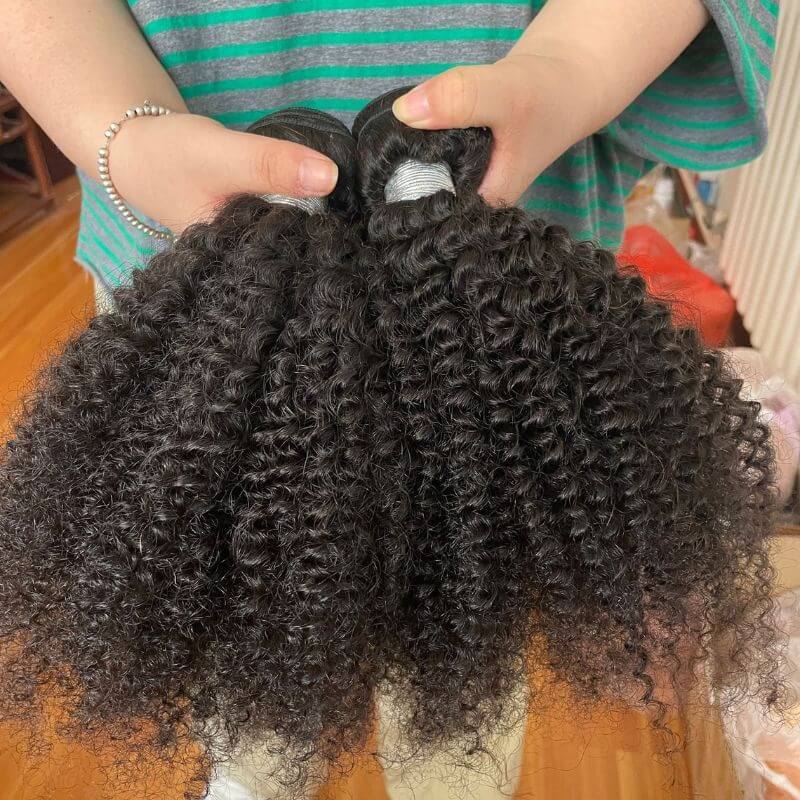 10A Grade Raw Burmese Hair Afro Kinky Curly Human Hair Bundles Natural Black Afro Hair Weft 3pcs Lot