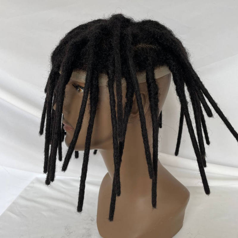 8 Inch 8x10 Transparent Full Swiss Lace Base Afro Dreadlock Extensions Toupee For Men Extensions Human Hair Dreadlock Hairpieces Replacement System