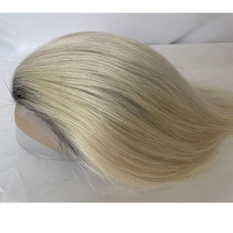Pwigs Toupee For Men 1BT60 European Human Hair Mono Net PU Around Replacement System Mens Hairpieces