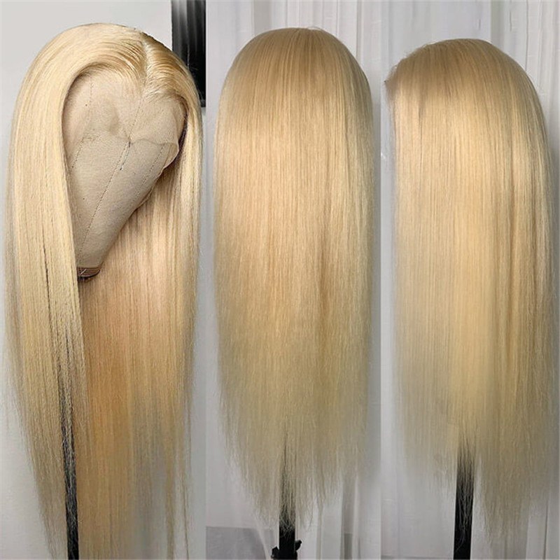 613 Honey Blonde 13X4 Lace Front Wig  T Part Lace Wig Straight Human Hair Transparent Lace Wig For Black Women