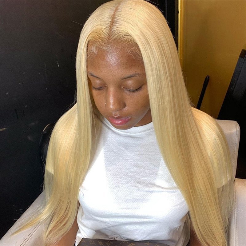 613 Lace Frontal Wig Blonde Lace Front Wigs Human Hair Brazilian Transparent Lace 4x4 closure Wig Pre Plucked Human Hair Wigs