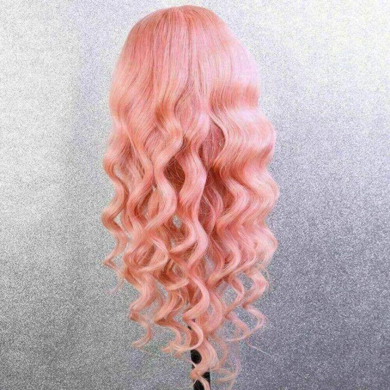 Highlight Blonde and Pink Ombre Lace Front Wig Brazilian Remy Body Wave Colored Human Hair Wigs For Women