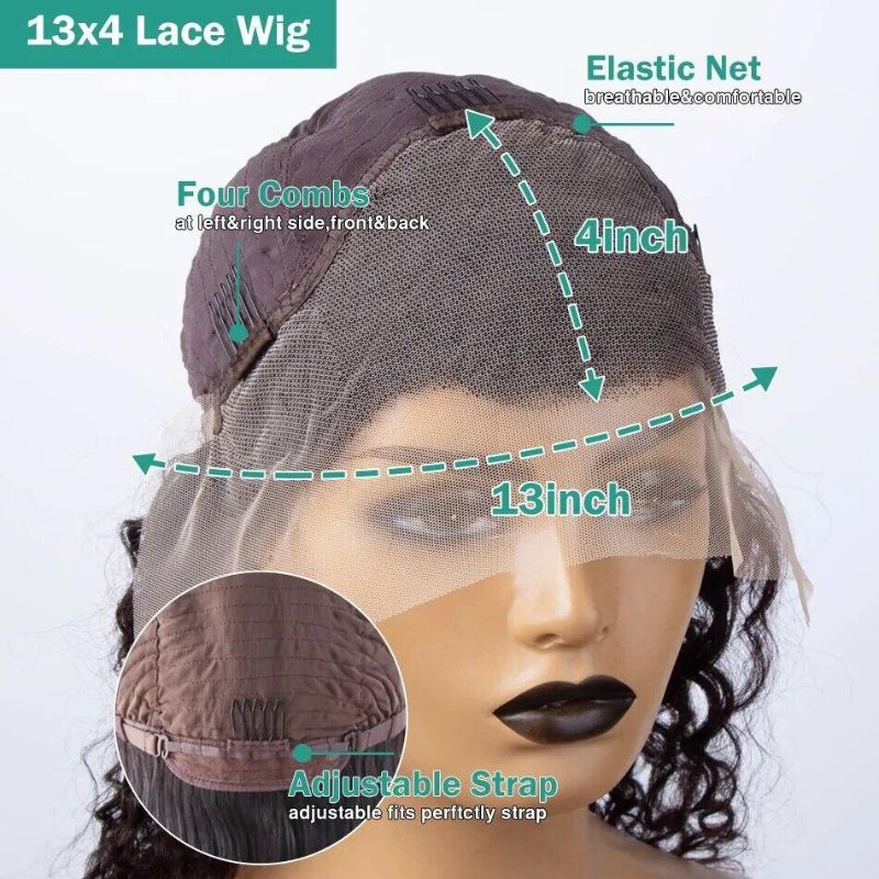 300% High Density 13x4 Lace Front Wig Curly HD Transparent Lace Frontal 12A Cambodian Human Hair Kinky Curly Wigs For Black Women with Baby Hair