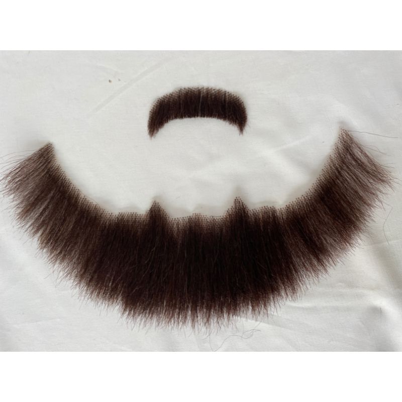 Big Fake Beard Swiss Lace Fake Beard And Moustache Real Human Hair Handmade Light Beard For Men Invisible Beards For Man