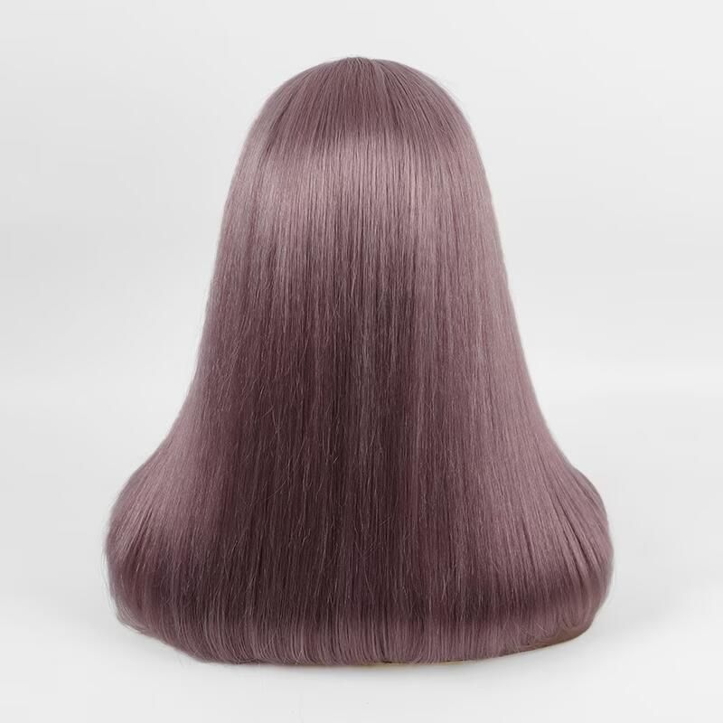 Ash Purple Straight Bob Cut Lace Wig Human Hair Wigs Brazilian Remy Pre Plucked Bob Wig Transparent Lace Wigs Glueless Colored Wigs