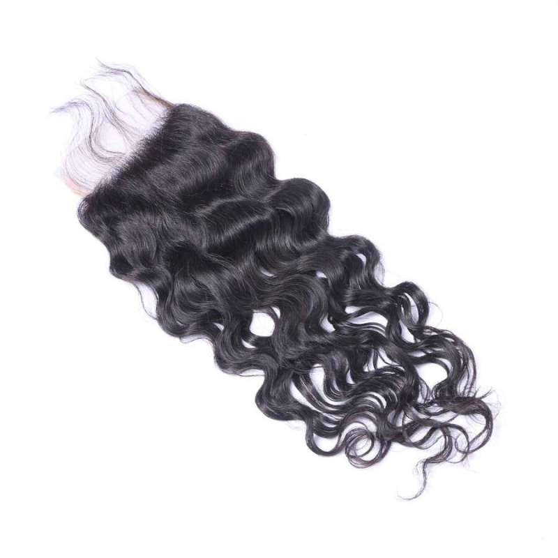 Benita Hair Free Part 4*4 Swiss Lace Closure Bleach Knots Natural Wave Natural Color Lace Closure