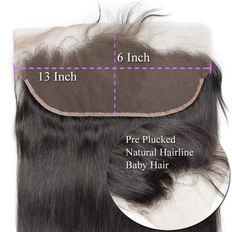 Benita Hair Natural Black 13*6 Transparent Swiss Lace Frontal Pre-plucked Straight Hair Lace Frontal