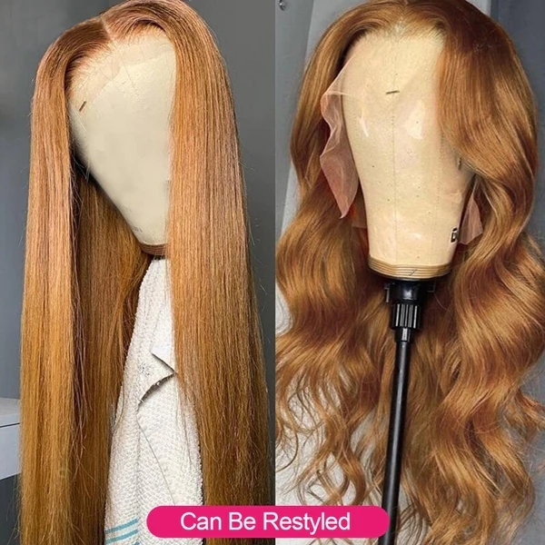 Benita Hair Ginger Brown Color #30 Quality Virgin Human Hair 13x4 13x6 Transparent Lace Front Hair Wig 180% 200% 250% Density
