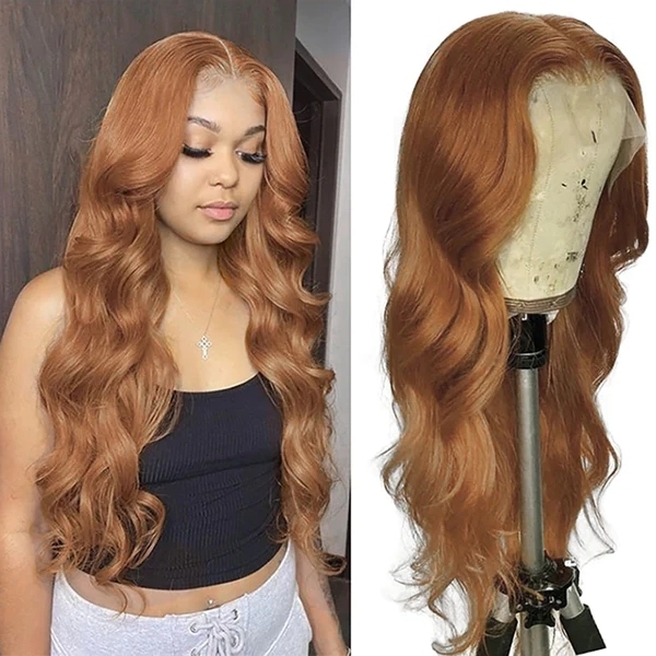 Benita Hair Ginger Brown Color #30 Quality Virgin Human Hair 13x4 13x6 Transparent Lace Front Hair Wig 180% 200% 250% Density