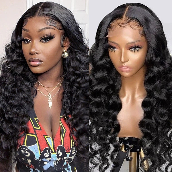 Benita Hair Loose Wave Virgin Human Hair Preplucked 13x6 Full Lace Front HD Clear Lace Human Hair Wigs Transparent Lace Lace Front Wig 150% 180% 200% 250% Density