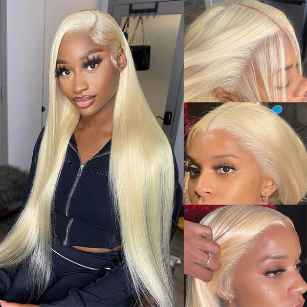 Benita Hair Blonde 613# Color 13x4 13x6 Transparent Lace Frontal Wig Of Straight hair and Body Wave in 180% 200% 250% High Density
