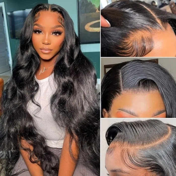 Benita Hair Transparent Free Part Full Lace Frontal 13x4 Human Hair Wig Natural Color Body Wave Hair