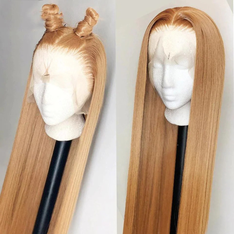 Benita  Honey Blonde (#27) 13x4 / 13x6 Virgin Human Hair Transparent Lace Frontal Wig Straight / Body Wave 180% 200% 250% Density