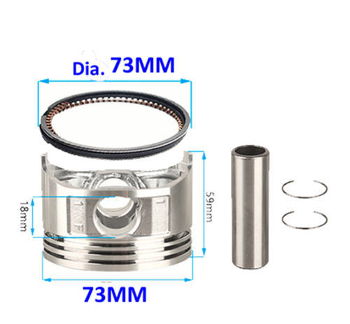 Piston And Rings Kit (W/. Pin And Circlip) Fits 173F GX240 240CC Small Gasoline Engine 3.5KW Generator Parts