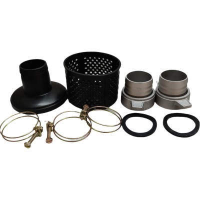 Water Filter Plastic Mesh+Coupling+Port Connector Kit For Universal 3 In. (80mm) Aluminum Water Pump Set