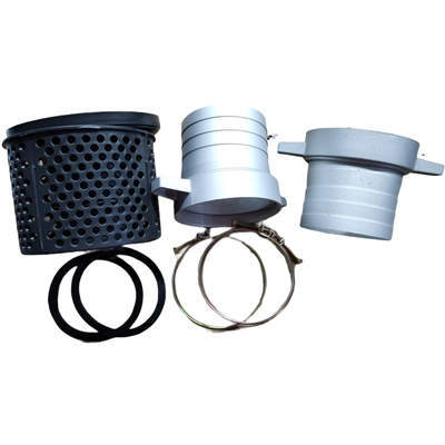 Water Filter Plastic Mesh+Coupling+Port Connector Kit For Universal 4 Inch 4&quot; (100mm Port) Aluminum Water Pump Set