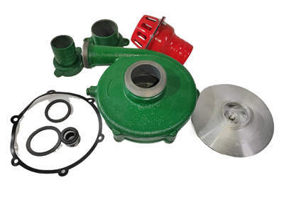 2 In. High Lift Cast Iron Water Pump Whole Kit Including Housings Impeller Hose Pipe Inlet Outlet Fits 196CC  212CC Gasoline Engine With 20MM Key Shaft
