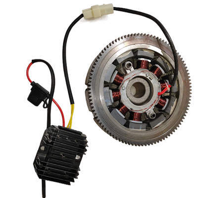 300W 25A Charging Lighting E-Start Flywheel Coil Kit With Regulator Fits For 188F 190F 192F Predator Craftsman Duromax Clone 390CC 420CC 440CC 13HP 15HP 16HP Small Gasoline Engine
