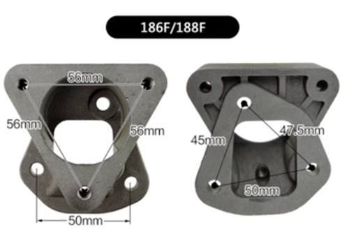 Intake Triangle Flange Connector Connection Plate Fits 186F 186FA 188F L100 Small Air Cooled Diesel Engine