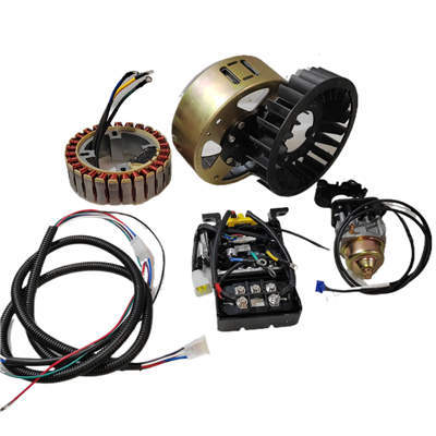 5000W PMG 48V DC Generator Package Set (Rotor+Stator) With Automatic Controller, Switch Cable, Cooling Fan and Two Step Motored Carburetor Kit
