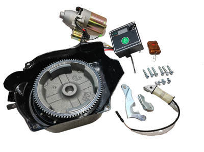 New Model Manual to Electric Start Conversion Kit Fits GX120 GX140 GX160 GX200 168F 170F Clone 208CC 212CC 223CC Gasoline Engine With Remote Start Controller Box and Built-In Lithium Battery