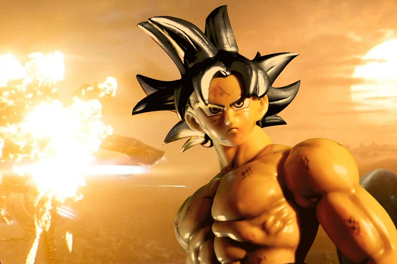 A figurine of Goku Super Saiyan.