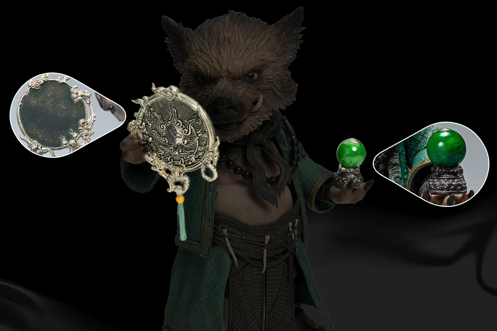 black myth wukong-zhu bajie-staff,mirror,pearl