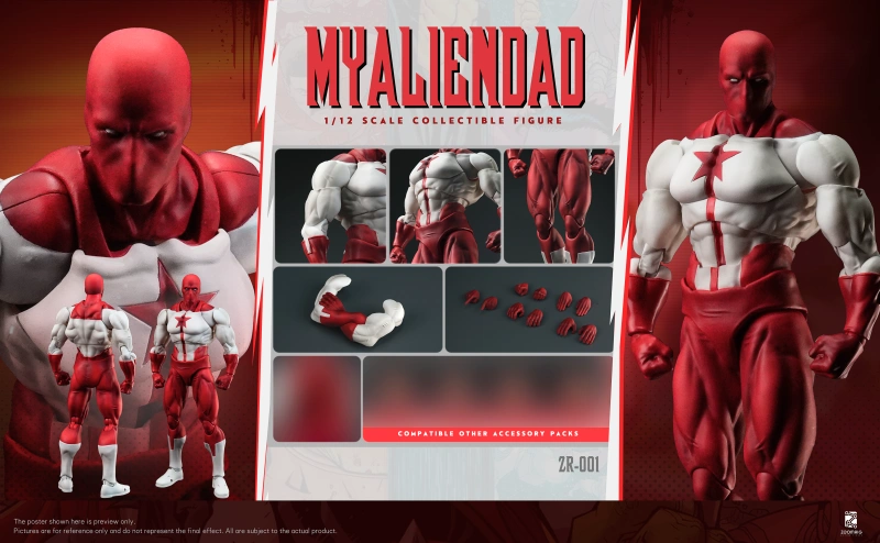 Accessories included with the ZOOMRIG MYALIENDAD Action Figure.