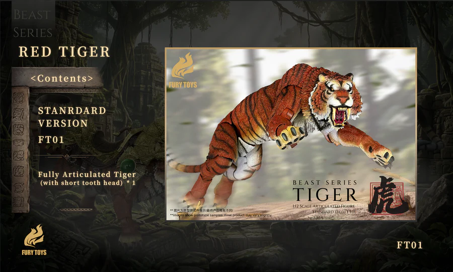 The standard edition of the Fury Toys Beast Series Maya Temple Tiger comes with the following contents.