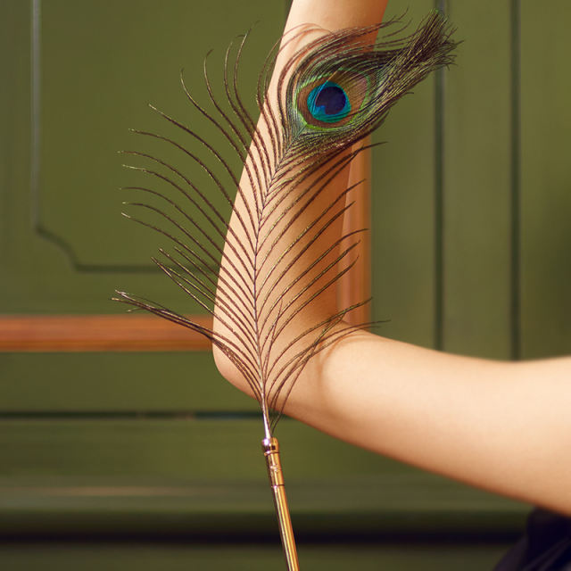 Natural Peacock Flirting Feather Tickler