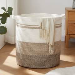 SIXDOVE Cotton Laundry Basket Woven Rope Laundry Hamper Large & 20"×16" Height Storage Laundry Basket