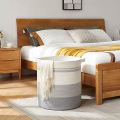 SIXDOVE Cotton Laundry Basket Woven Rope Laundry Hamper Large & 20"×16" Height Storage Laundry Basket