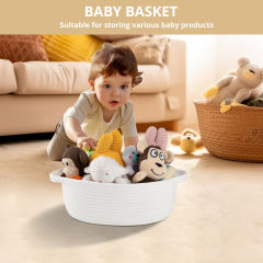 CHERISHGARD Gift Basket Empty with Gift Bags and Ribbons,Small Woven Basket for Nursery,Baby Shower,11.8*7.87*4.72