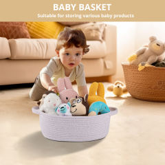 CHERISHGARD Gift Basket Empty with Gift Bags and Ribbons,Small Woven Basket for Nursery,Baby Shower,11.8*7.87*4.72