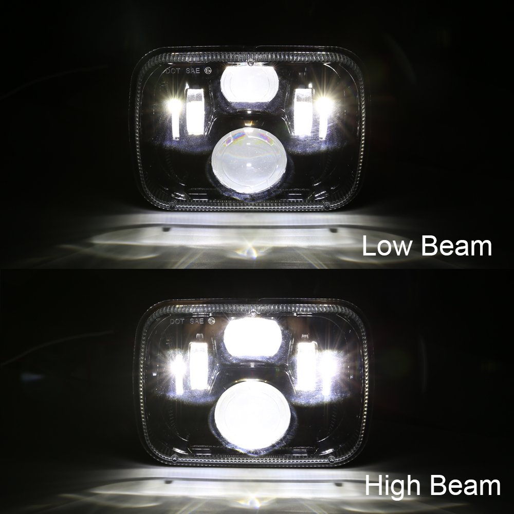5x7 square led headlights hi/lo beam