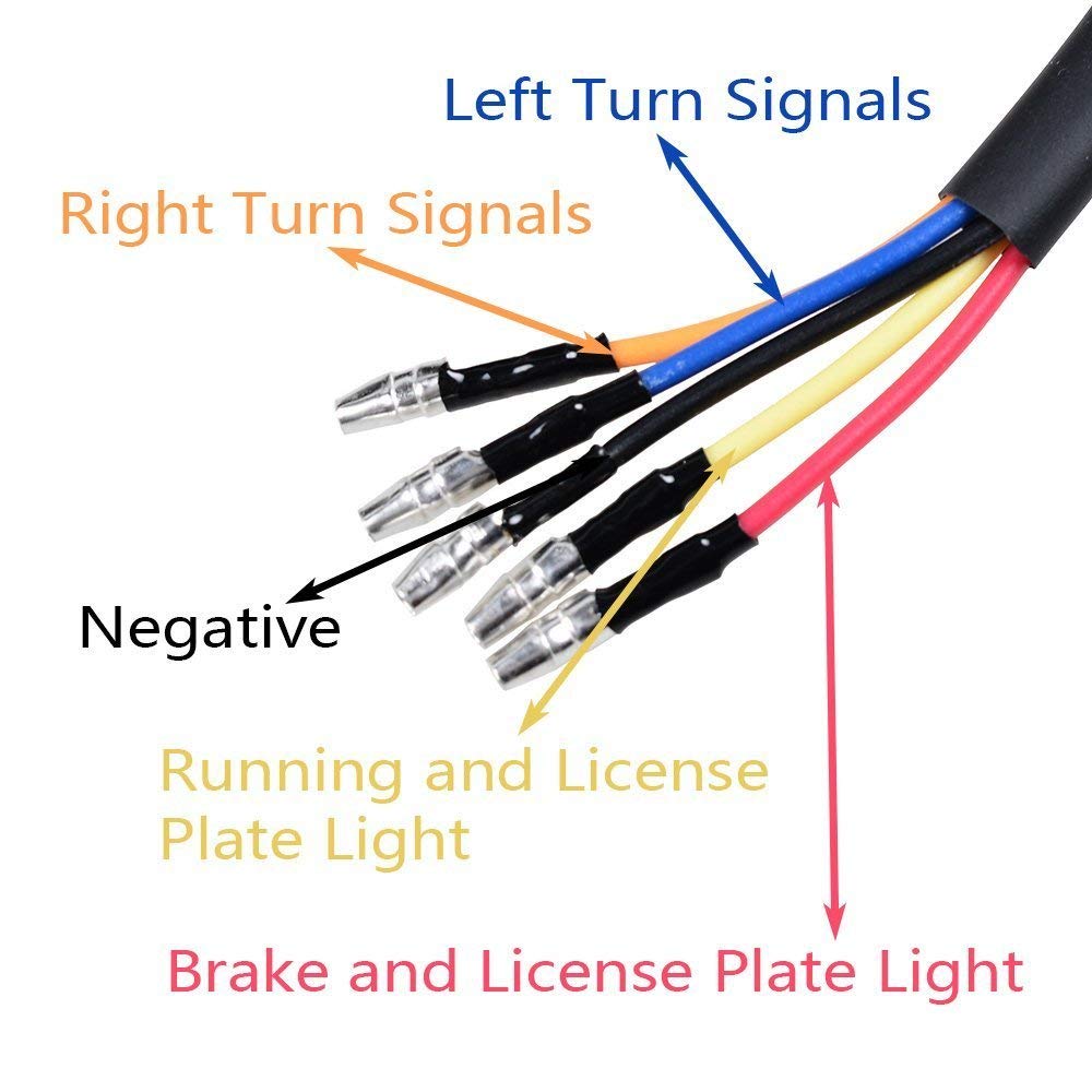 Universal Motorcycle Led Tail Light Assembly Cables