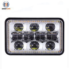 2019 4x6 inch car led headlight rectangular headlamp with halo for truck Offroad/Feightliner/Chevy