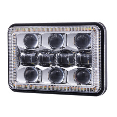 2019 4x6 inch car led headlight rectangular headlamp with halo for truck Offroad/Feightliner/Chevy