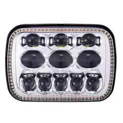 Square 5x7 led headlight for cherokee xj hi/lo beam Reflector led headlamp with angel eye for jeep accessories