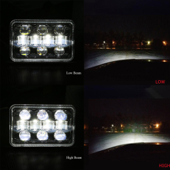For peterbilt 378 379 4X6 inch LED headlight 4800lm waterproof led truck light