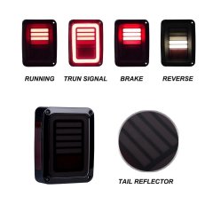 Car LED Tail light 12V smoked Lens Led Stop Tail Lamp for Jeep Wrangler JK