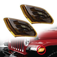 Black Amber Led Fender Flares Lamp for Jeep Wrangler JL 2018 2019 Jeep JL replacement side marker Lights